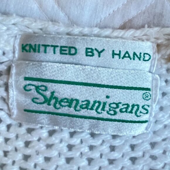 Vintage Hand-Knit Sweater Rose Floral Raised Knit Embroidery Scandi Girl Small - Picture 4 of 6